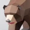 Brown Grizzly Bear 3d papercraft. You get a PDF digital file template and instructions for this DIY (do it yourself) paper sculpture.