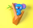 Koala Bear Papercraft, Lowpoly, Low poly Papercraft