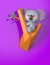 Koala Bear Papercraft, Lowpoly, Low poly Papercraft