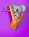 Koala Bear Papercraft, Lowpoly, Low poly Papercraft