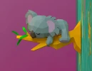 Koala Bear Sleeping On Branch Papercraft, Lowpoly, Lowpoly Papercraft