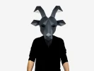 Black Phillip, Goat Mask, Demon Mask, DIY Halloween Mask Template, Instant Pdf download, Printable Low Poly Mask, Baphomet Mask