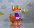 Standing Fox Papercraft, Lowpoly, Low poly Papercraft