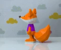 Standing Fox Papercraft, Lowpoly, Low poly Papercraft