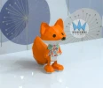 Standing Fox Papercraft, Lowpoly, Low poly Papercraft