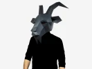 Black Phillip, Goat Mask, Demon Mask, DIY Halloween Mask Template, Instant Pdf download, Printable Low Poly Mask, Baphomet Mask