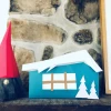 Snowy home 3d papercraft. You get a PDF digital file template and instructions DIY modern paper sculpture.