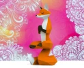 Praying Fox Papercraft, Lowpoly, Low poly Papercraft