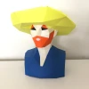 Van Gogh Bust papercraft. You get PDF digital file template and instructions for this DIY (do it yourself) modern paper sculpture.