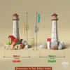 Lighthouse on rocks 3D Papercraft PDF Pattern Template/ DIY Low poly paper Light house as decor sculpture/ Pepakura Cardstock model building
