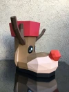 REINDEER CHRISTMAS BOOT, Papercraft, Template, DIY, Paper, Low Poly, Holiday, 3D Model, Pdf Low Poply, december, merry, Xmas, Kids Toy