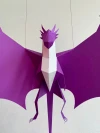 Dragon - Make your own 3D paper mobile, Wall Art, Dragon Party Decorations, Game Room Decor, Fantasy Decor