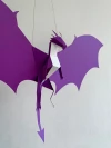 Dragon - Make your own 3D paper mobile, Wall Art, Dragon Party Decorations, Game Room Decor, Fantasy Decor