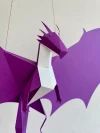 Dragon - Make your own 3D paper mobile, Wall Art, Dragon Party Decorations, Game Room Decor, Fantasy Decor