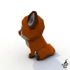 Little Fox, Fox, Лисенок, Лиса, Papercraft, Pepakura, Lowpoly, Low Polygon, 3D Papercraft, handmade, Paper Sculptures, DIY origami, Design