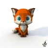 Little Fox, Fox, Лисенок, Лиса, Papercraft, Pepakura, Lowpoly, Low Polygon, 3D Papercraft, handmade, Paper Sculptures, DIY origami, Design