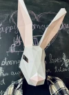 Bunny mask 3d papercraft. get PDF digital file pattern and instruction for this DIY 3d papercraft low poly paper mask.