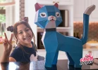 3D Papercraft Cat, Cat, 3D PDF Template, Papercraft Animals, Cat Sculpture, pink, blue