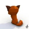 Little Fox, Fox, Лисенок, Лиса, Papercraft, Pepakura, Lowpoly, Low Polygon, 3D Papercraft, handmade, Paper Sculptures, DIY origami, Design
