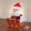 Papercraft Santa Claus, Santa Claus, Low Poly Santa Claus, Дед Мороз, Paper Sculpture, Glasses, Handmade, Christmas, Socks, Chimney