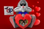 Cute Bunny Love Papercraft , PDF Template, DIY 3d Model, FanArt, Paper Sculpture, Low Poly, Pepakura, Craft, Manualidad, Arte de Papel