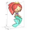 Little MERMAID + King TRITON + DOLPHIN, Papercraft, Template, DIY, Paper, Low Poly, Cute, Kawaii, 3D Model, Pdf Low Poply, Kids Toy