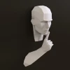 Papercraft Silence is golden, Paper Craft Silence is golden Model, golden PDF template, 3D Silence sculpture, Low poly pattern Silence