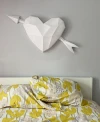 Heart Cupid on Wall 3D Papercraft. You get a PDF templates and instruction for this DIY modern Love Paper Pattern Decoration.