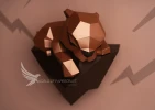 Sleeping Kitten Low Poly Papercraft, Paper Sculpture, Low Poly PDF Template, DIY Decor & Gift