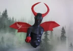 Lucifer Low Poly Wall Papercraft, Paper Sculpture, Low Poly PDF Template, DIY Decor & Gift