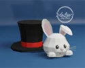 Rabbit in the hat/ Box/ DiY Craft/ Template PDF/ Low Poly/ Papercraft/ 3D Rabbit/ Origami/ Home decor