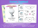 Hot Air Balloon 3D Decor Low poly Papercraft, DIY, PDF