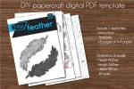 Papercraft DIY Feather, papercraft 3d feather, feather drawing, 3D wall art, 3D wall decor, low poly wall art, low poly art, origami Papercraft DIY Feather, papercraft 3d feather, feather drawing, 3D wall art, 3D wall decor, low poly wall art, low poly art, origami