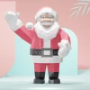 3D Santa Papercraft Template: Low Poly Christmas Decor (PDF Pattern)