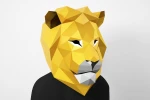 Lion Mask Papercraft PDF Template, DIY low poly mask, Lion King, Lion pattern, Paper Craft Template, Papermask, 3d mask, Paper Art, Costume,