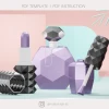 Papercraft Makeup set template ,3 designs | Low Poly Art Decor Sculpture for Home or Salon