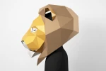 Lion Mask Papercraft PDF Template, DIY low poly mask, Lion King, Lion pattern, Paper Craft Template, Papermask, 3d mask, Paper Art, Costume,