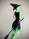 Witch - Make your own low-poly 3d wall decor, Papercraft doll, Digital download, PDF template