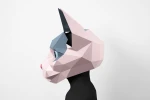 Cat Mask, Sphynx Cat, PDF Template, Polygonal Paper Art, Paper craft pdf, Papermask Low poly, 3d mask, Costume diy, Origami, PDF