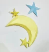 Moon and Star on wall 3D Papercraft model. You get PDF digital file templates and instructions for these DIY modern paper sculpture.