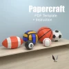 Sport ball pack 3D papercraft | DIY paper sculpture | Paper model pattern | Do it yourself | Low poly | PDF pattern | origami | home decor