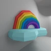 Rainbow 3D Wall Decor Low poly Papercraft, DIY, PDF