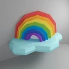 Rainbow 3D Wall Decor Low poly Papercraft, DIY, PDF