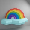 Rainbow 3D Wall Decor Low poly Papercraft, DIY, PDF