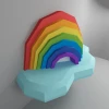 Rainbow 3D Wall Decor Low poly Papercraft, DIY, PDF
