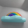 Rainbow 3D Wall Decor Low poly Papercraft, DIY, PDF