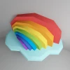 Rainbow 3D Wall Decor Low poly Papercraft, DIY, PDF