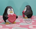 Penguin/ DiY Craft/ Template PDF/ Low Poly/ Papercraft/ 3D Penguin/ Love/ Heart/ Origami/ Home decor