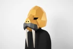 Walrus Mask: 3D PaperCraft Template, DIY Animal Costume (PDF)