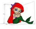 The little Mermaid Kawaii Papercraft , PDF Template, DIY 3d Model, FanArt, Paper Sculpture, Low Poly, Pepakura, Craft, Manualidad, Arte de Papel